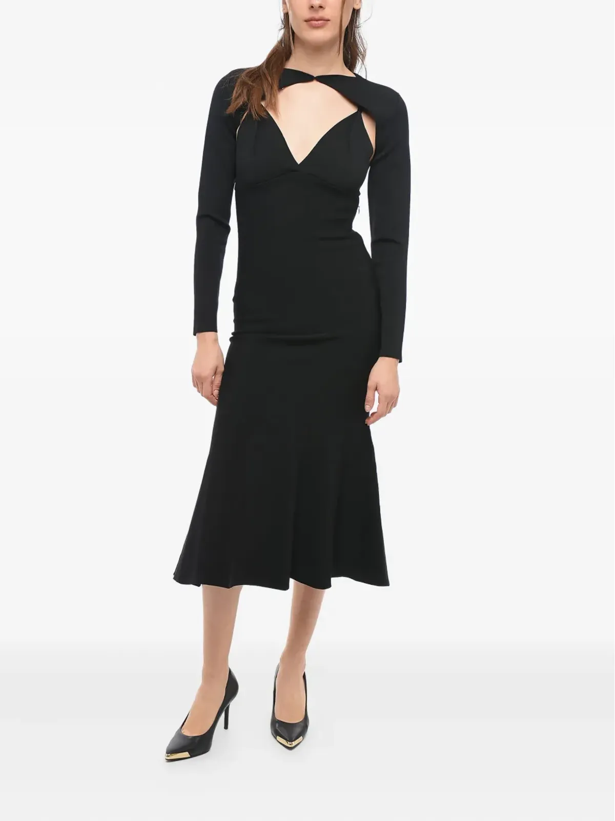 Roland Mouret 取り外し可能な袖付きミディドレス - 画像2