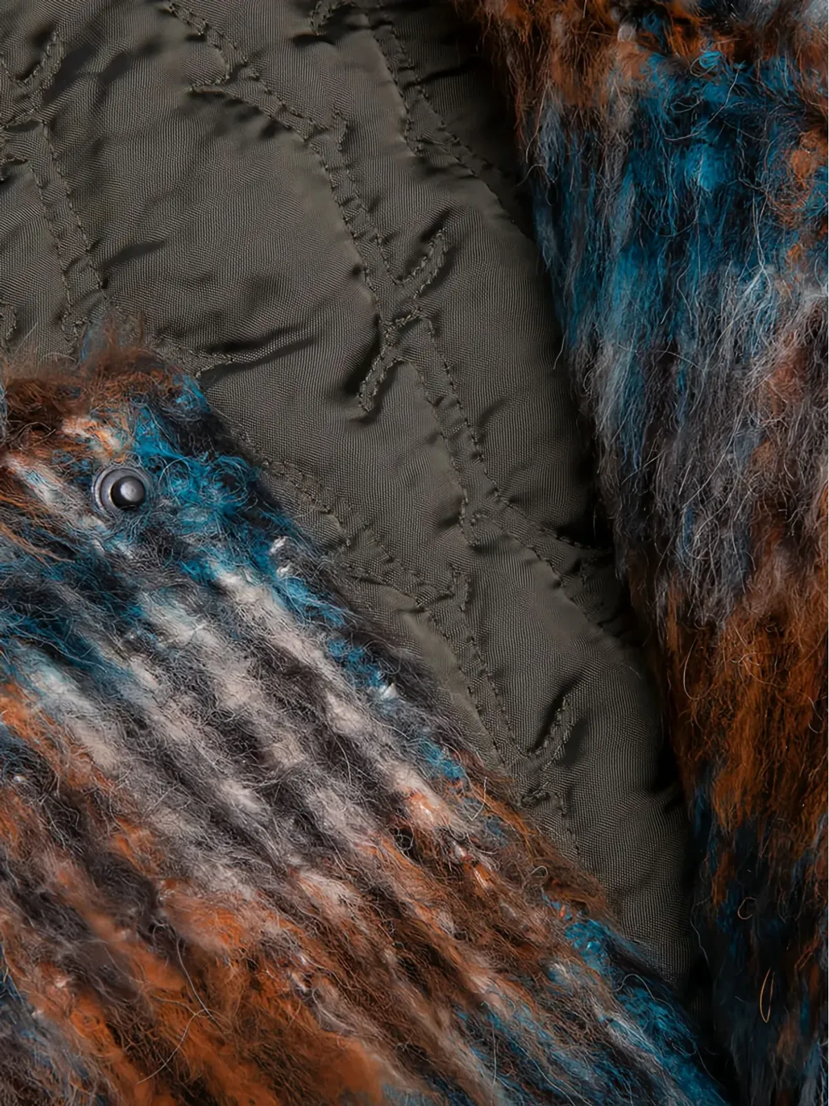 SOUTH2 WEST8 ブラウンのチェック柄ロゴパッチジャケット - 画像5