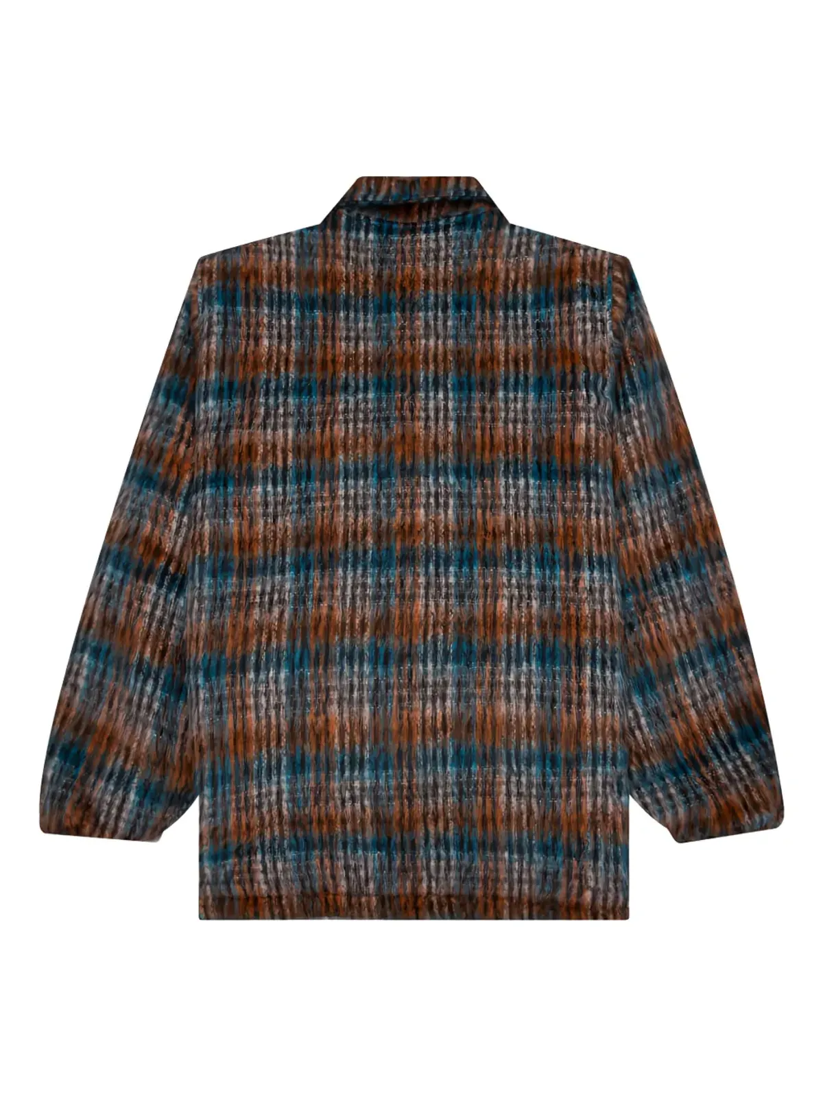 SOUTH2 WEST8 ブラウンのチェック柄ロゴパッチジャケット - 画像2