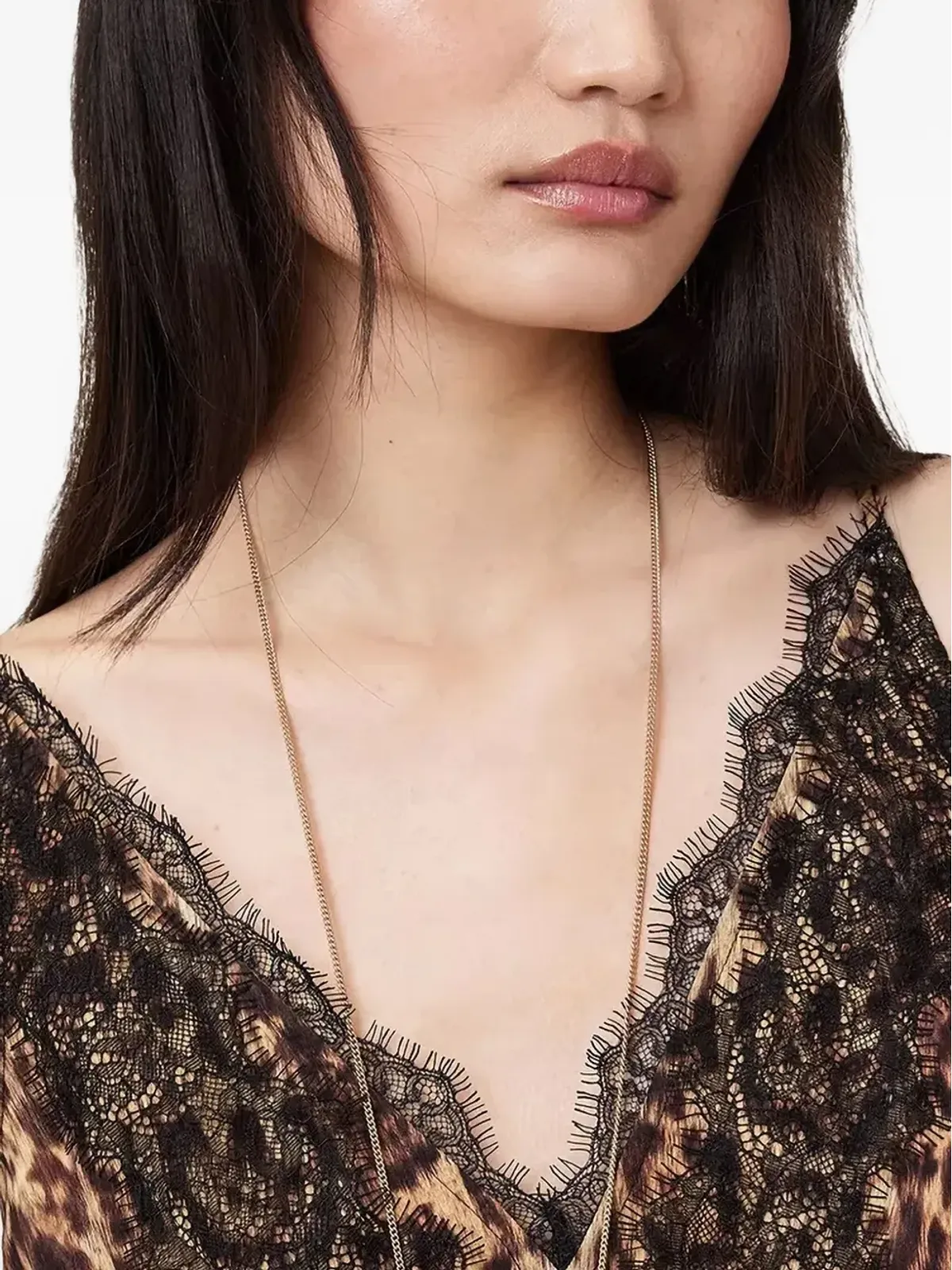 AllSaints メリア ヒョウ柄マキシドレス ブラウン - 画像4