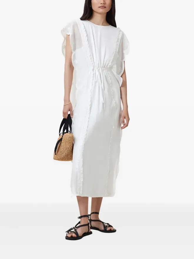 ALLSAINTS AllSaints オーラ レースインサート付きフリルミディドレスの商品画像
