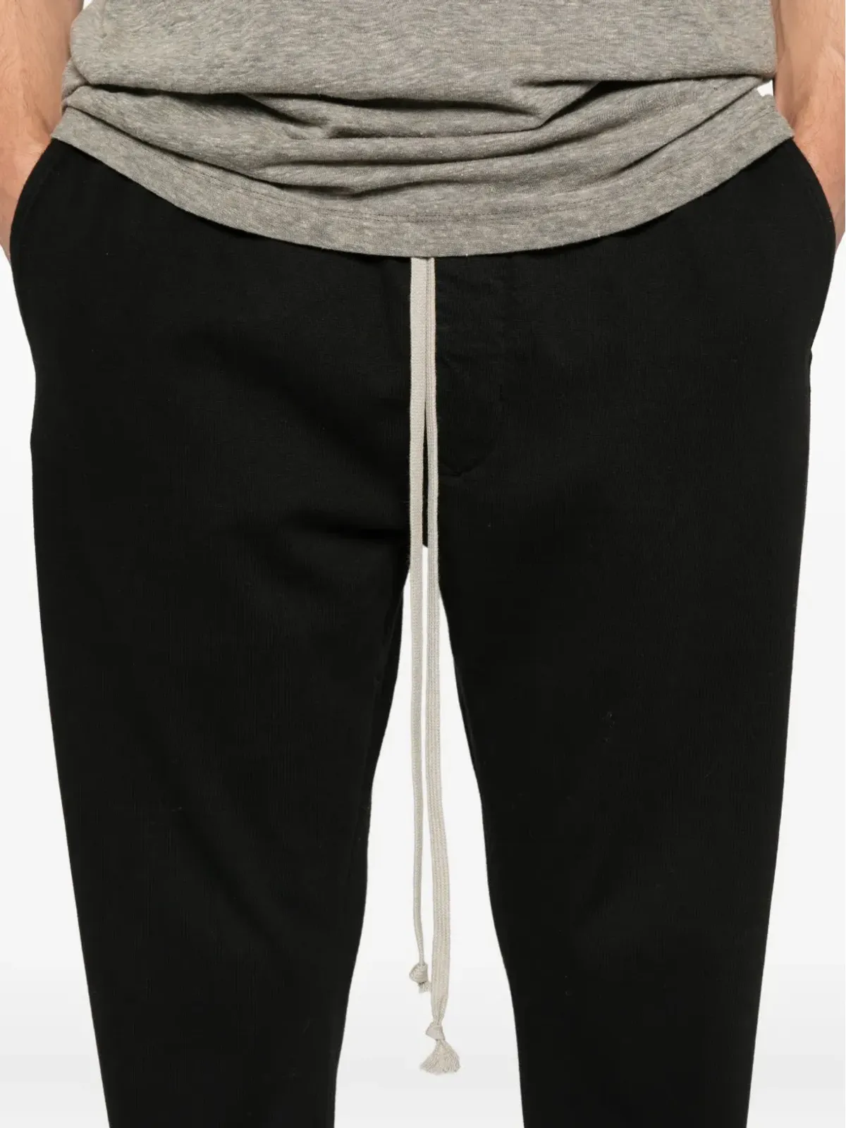 Rick Owens DRKSHDW ドローストリング付きフリンジヘム トラックパンツ - 画像5
