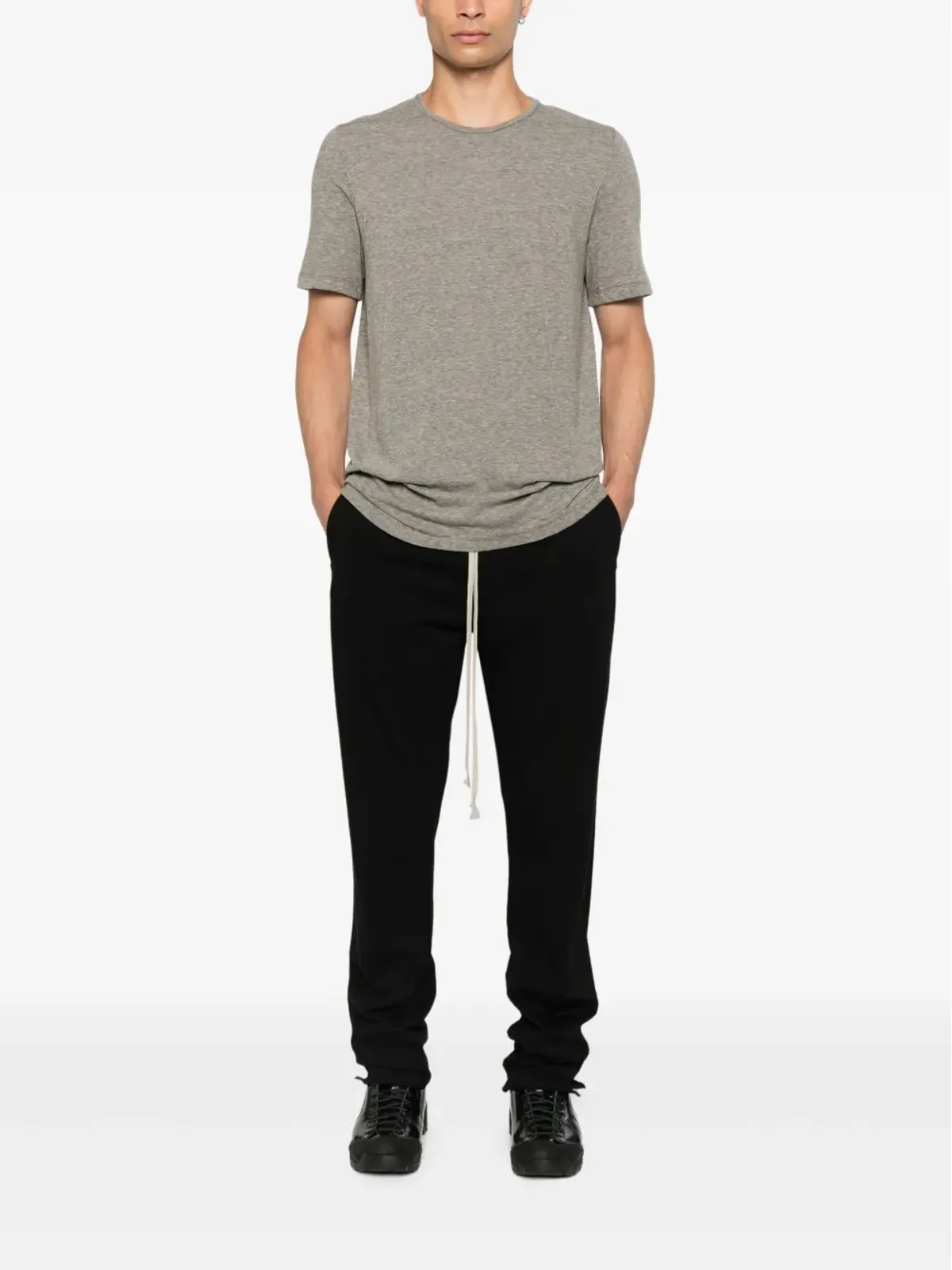 Rick Owens DRKSHDW ドローストリング付きフリンジヘム トラックパンツ - 画像2