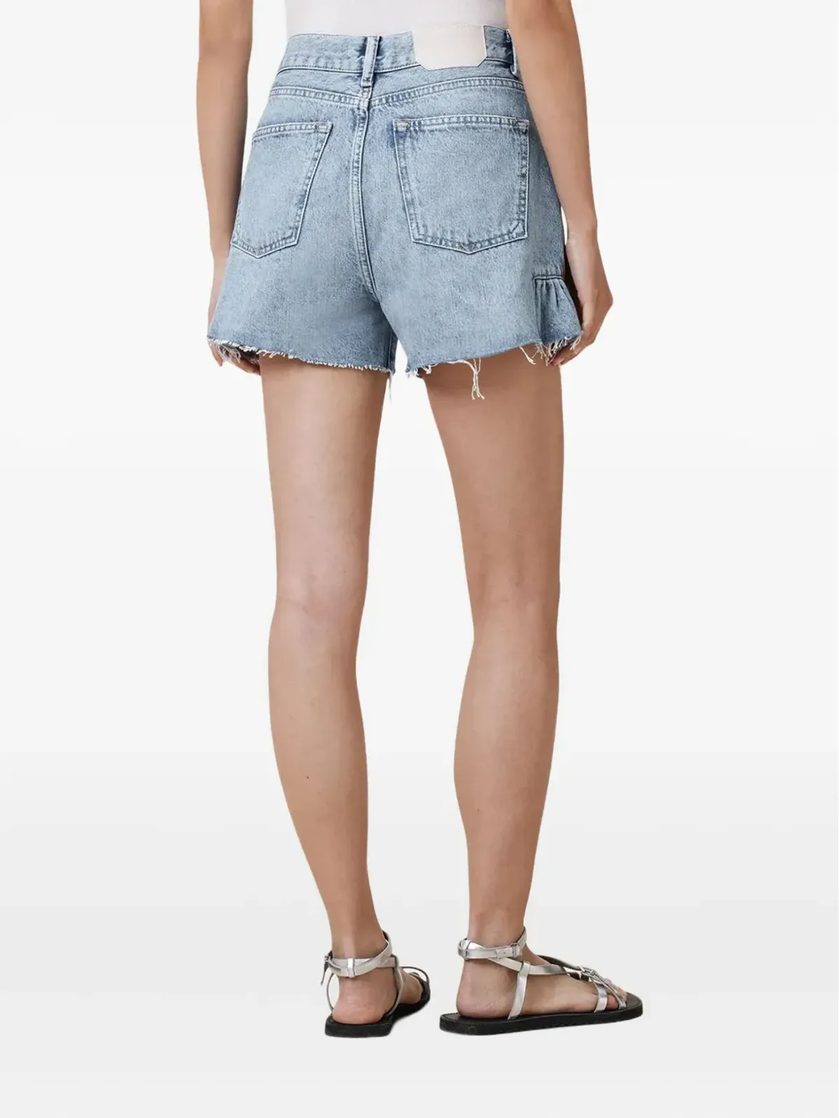 AllSaints エリアナ ラッフルディテール デニムショーツ - 画像3