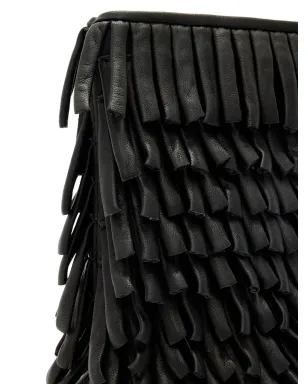 AllSaints ベティナ レザー フリンジ クラッチバッグ - サムネイル3