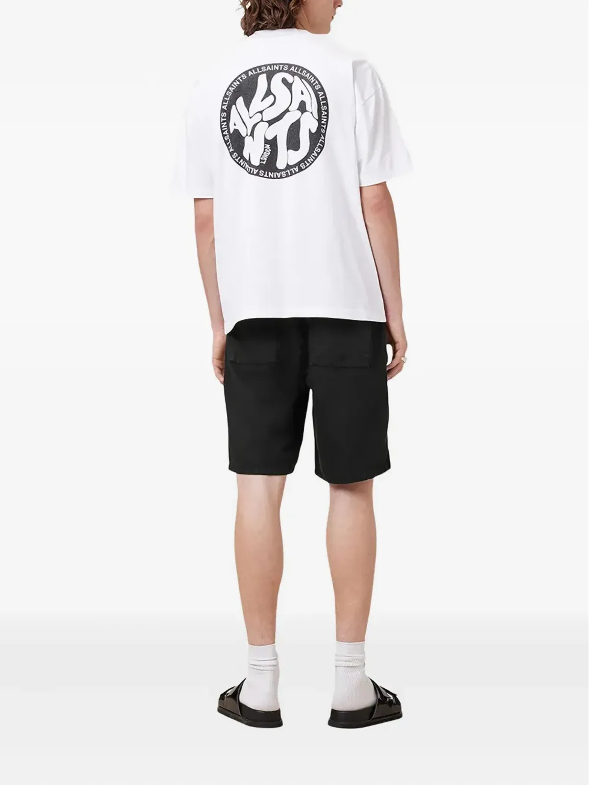 AllSaints ドローストリング・エラスティックウエスト ショーツ - ブラック - 画像3