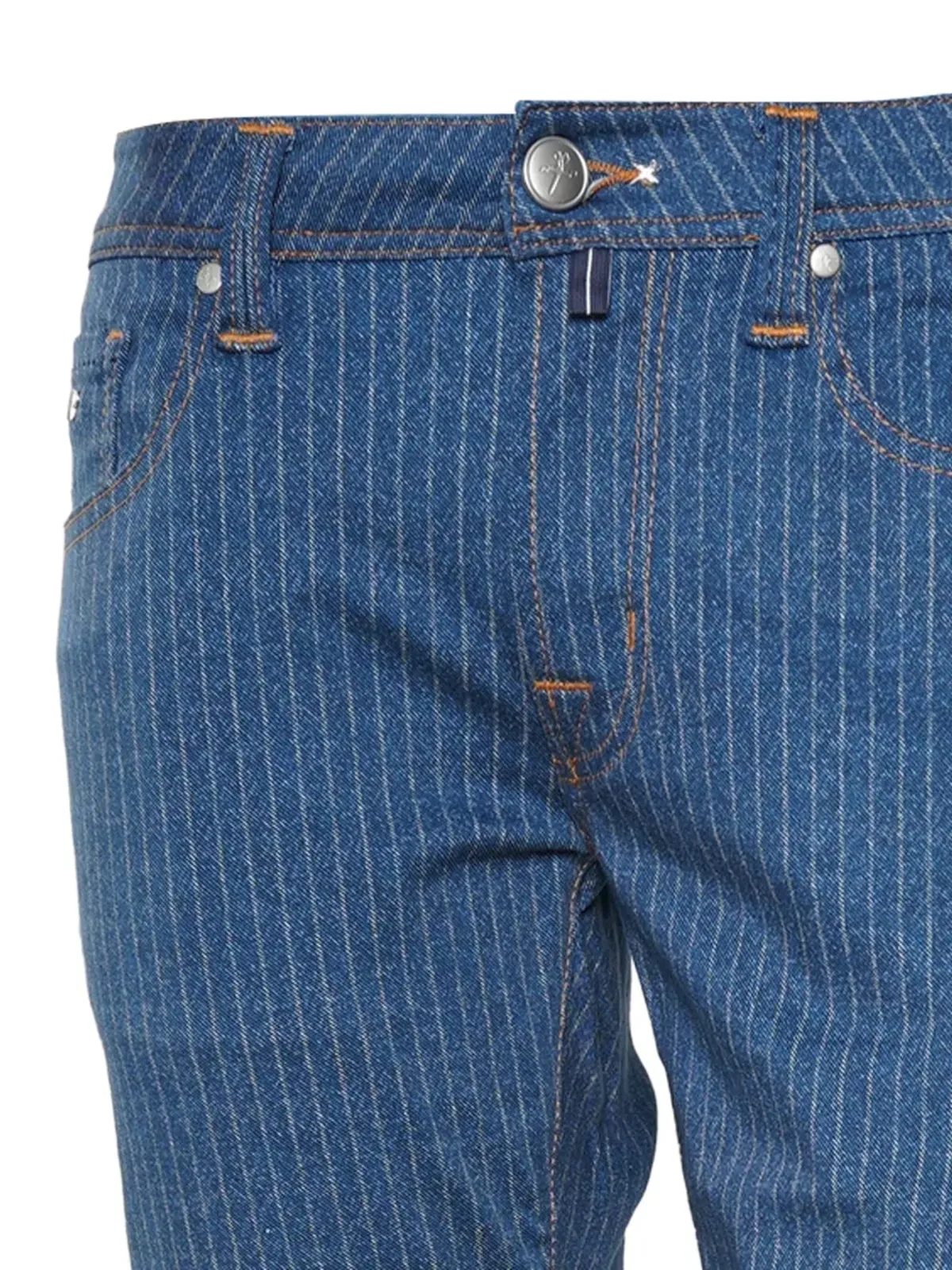 Sartoria Tramarossa ピンストライプコットンパンツ - ブルー - 画像3