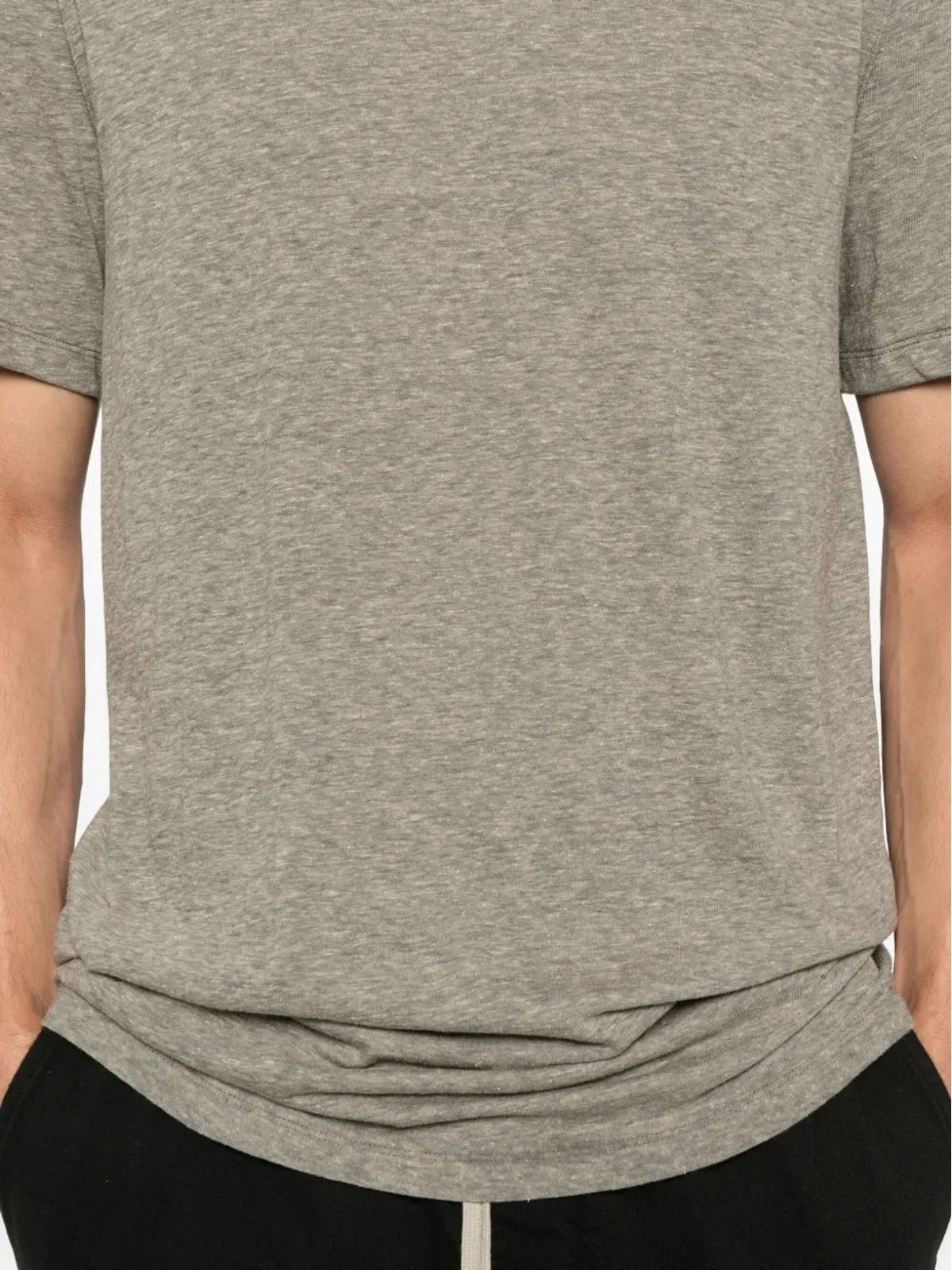 Rick Owens DRKSHDW サイドタイ付きコットンTシャツ - 画像4