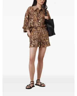 AllSaints Charli レオパード柄エラスティックウエストショーツ - ブラウン - サムネイル2