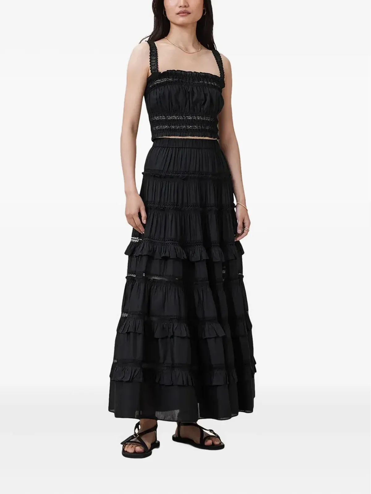 AllSaints タリア ティアード マキシスカート - 画像2