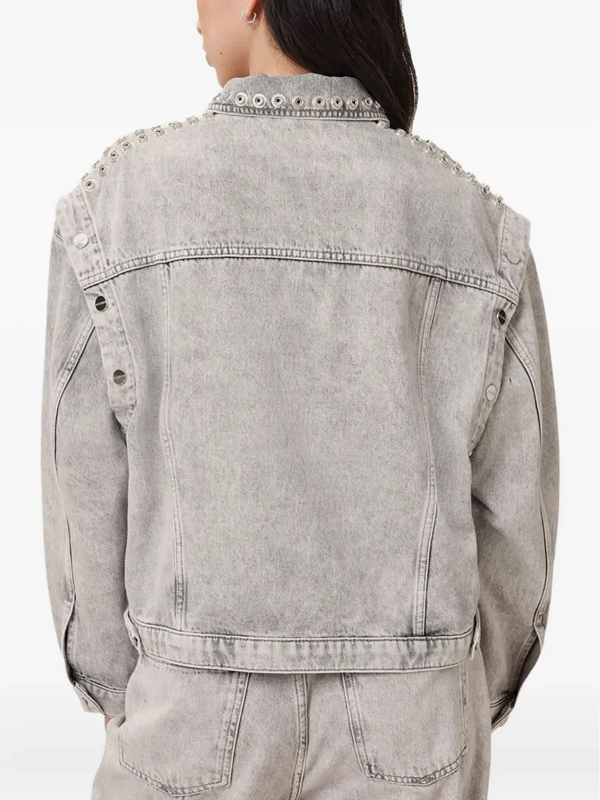 AllSaints アイレット装飾デニムジャケット - 画像2