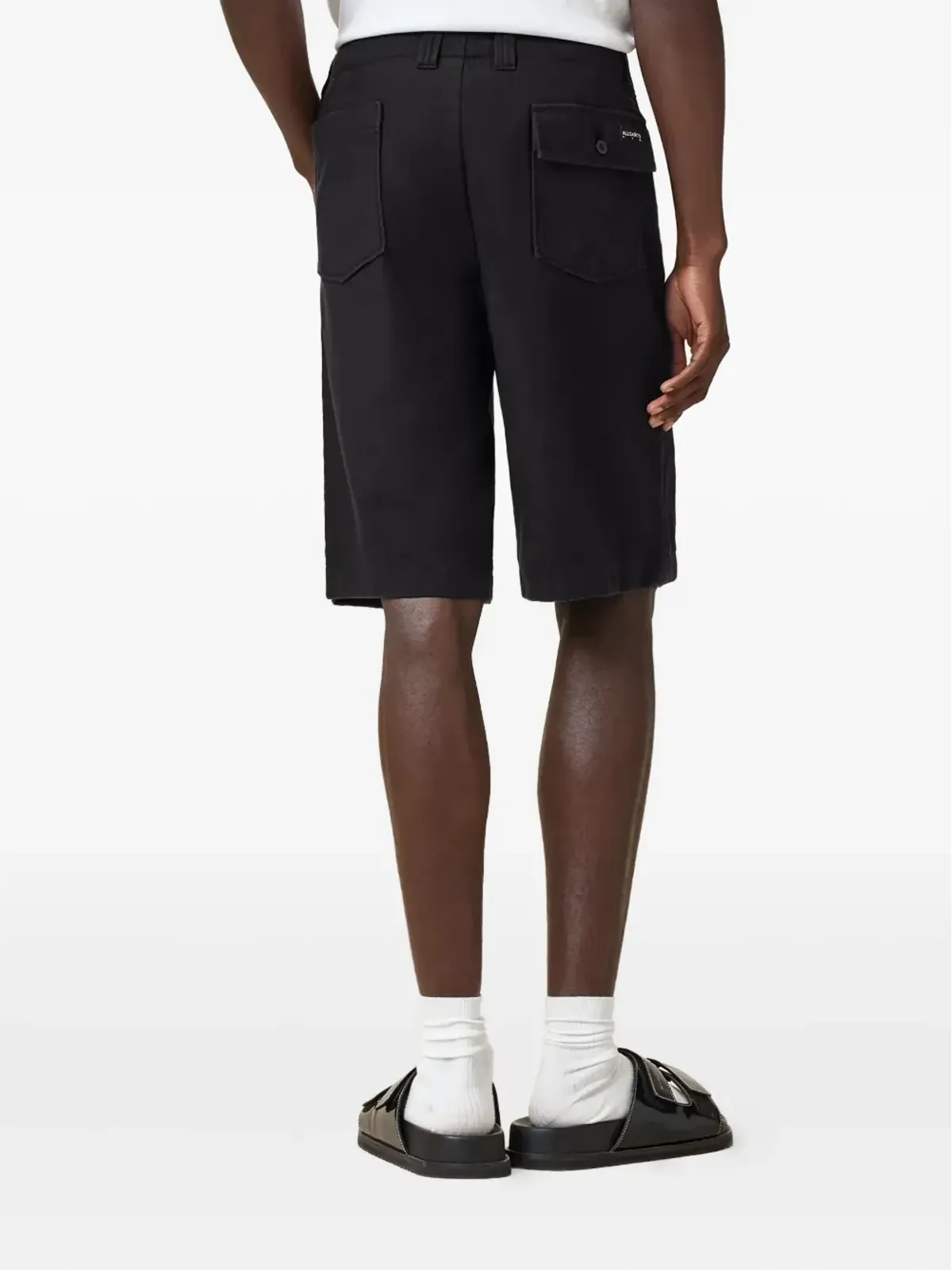 AllSaints Talbot ボタン留めカーゴショーツ ブラック - 画像3