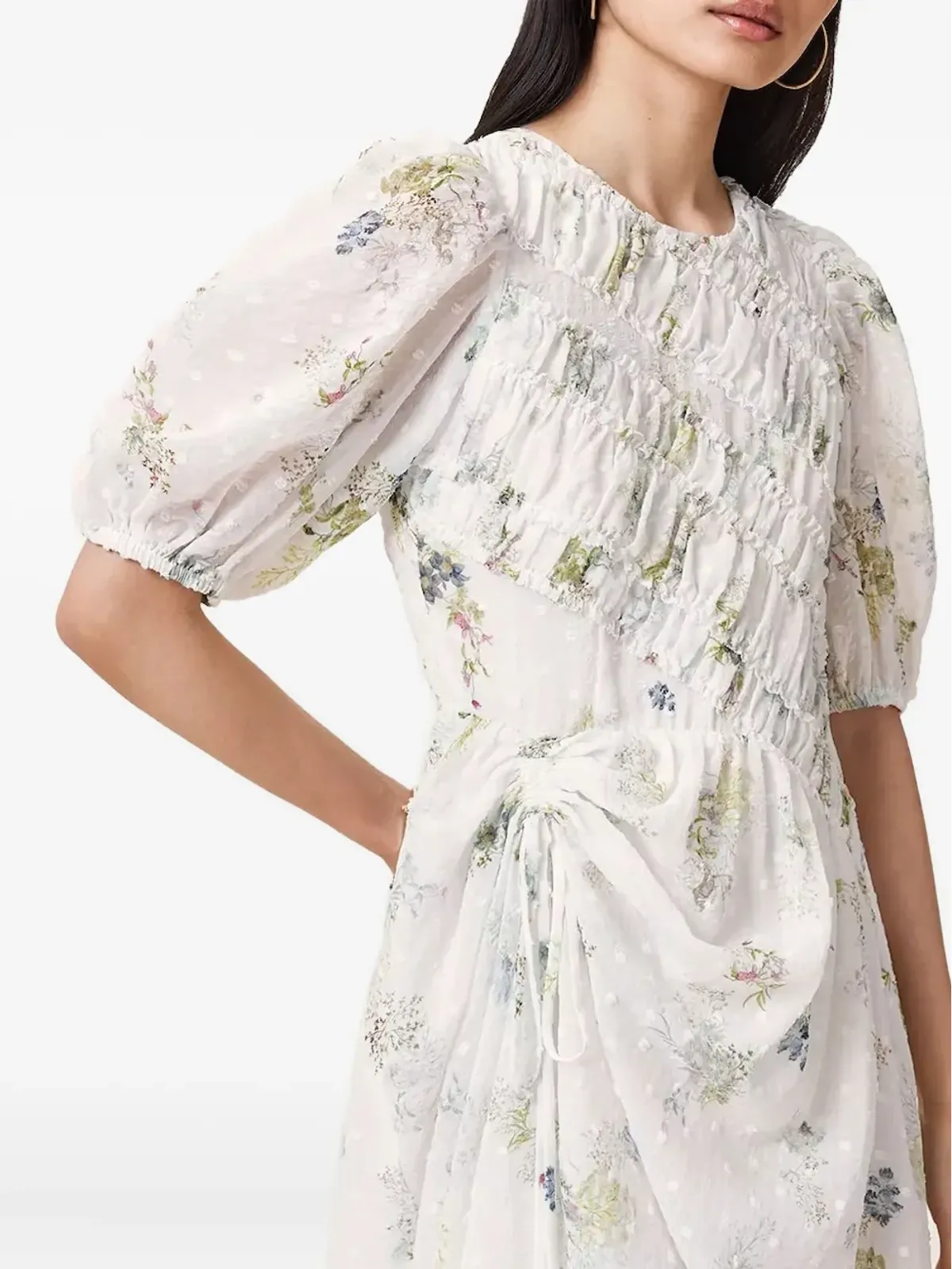 AllSaints 花柄プリント スモックドレス - ホワイト - 画像5
