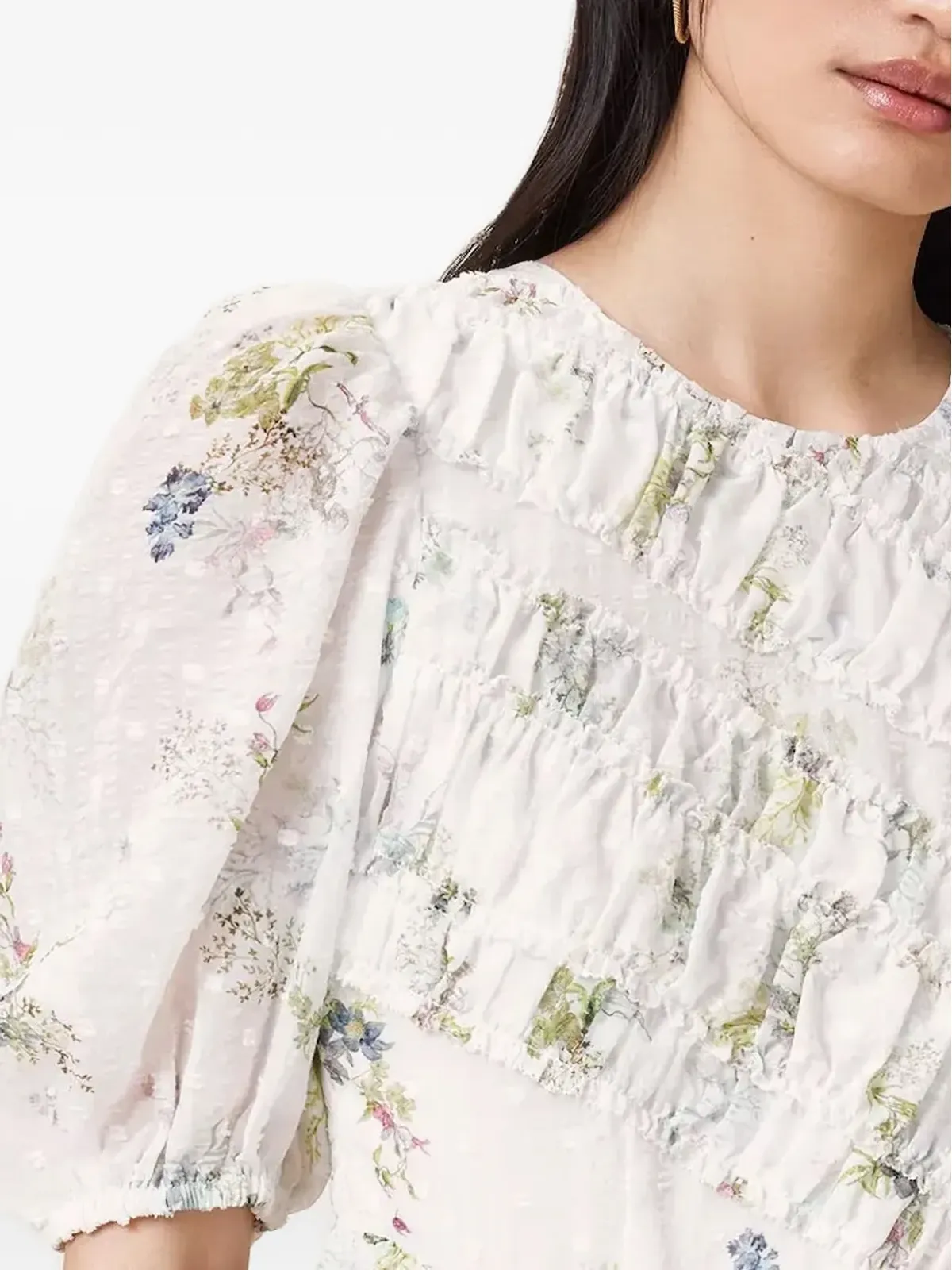 AllSaints 花柄プリント スモックドレス - ホワイト - 画像3