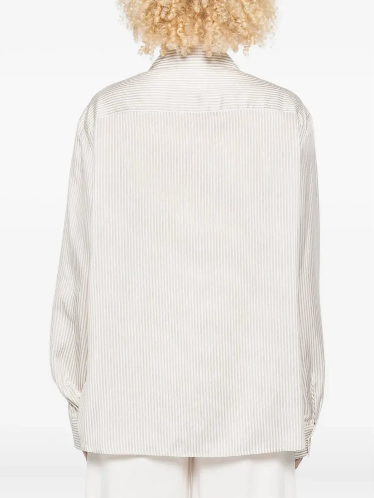 KHAITE ストライプ柄長袖シャツ - White - 画像4