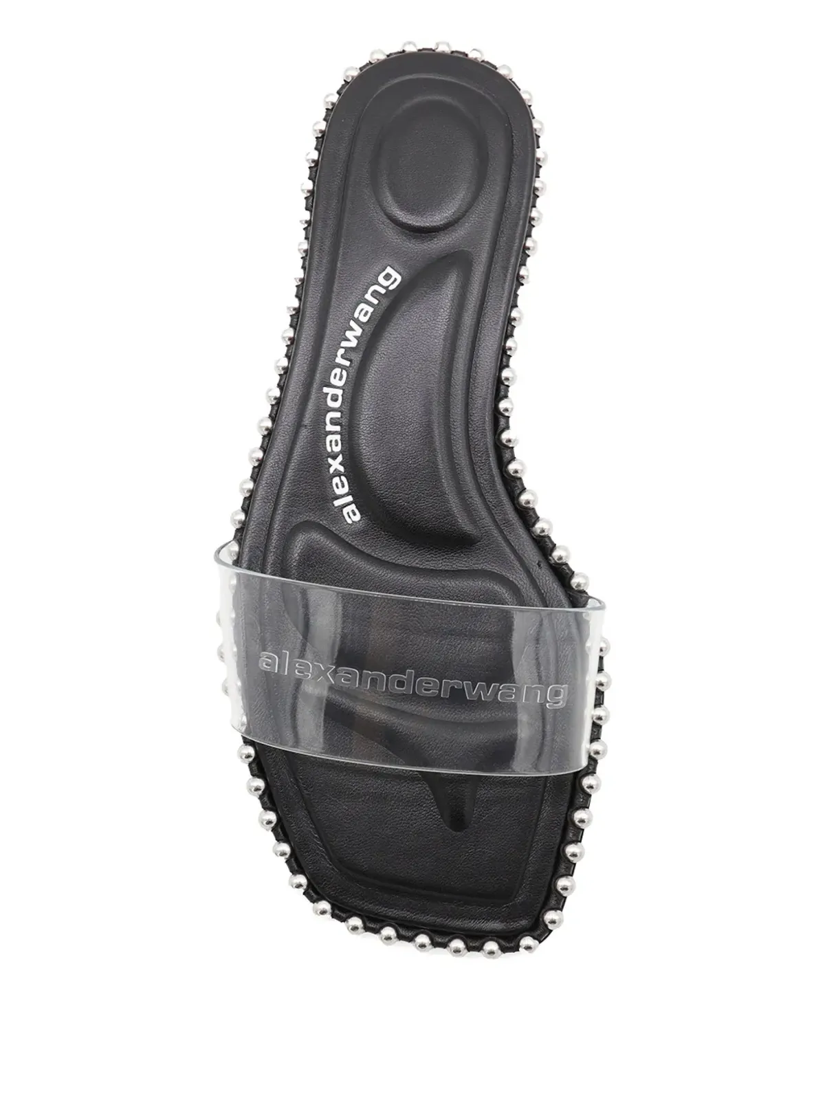 Alexander Wang ビーズ付きクリアストラップフラットサンダル - ブラック - 画像4