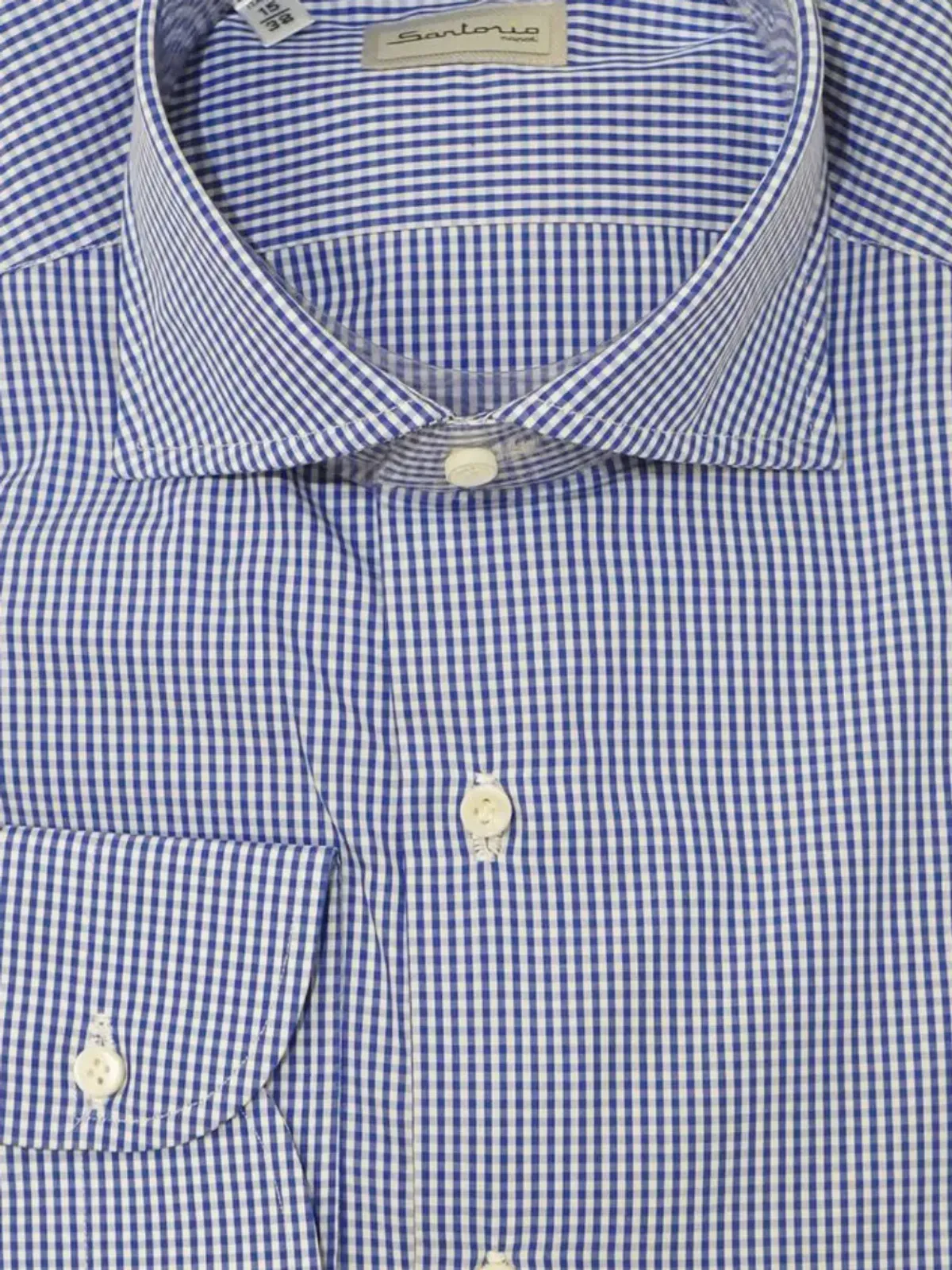 SARTORIO NAPOLI ギンガムチェックコットンシャツ - Blue - 画像2