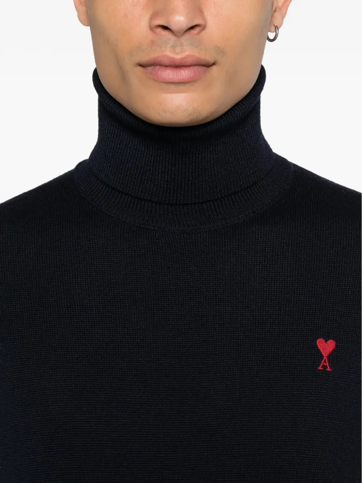 AMI Paris de Coeur monogram heart-embroidered turtleneck sweater - 画像5