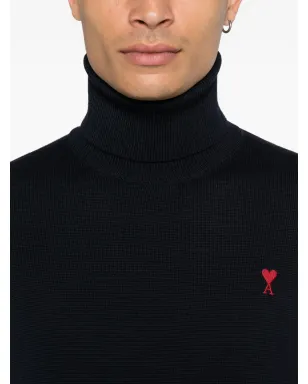 AMI Paris de Coeur monogram heart-embroidered turtleneck sweater - サムネイル5