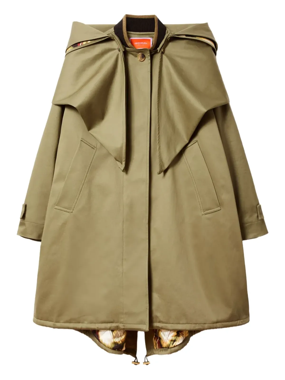 La DoubleJ collar-detail coat - Green - 画像1