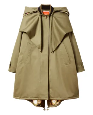 La DoubleJ collar-detail coat - Green - サムネイル1