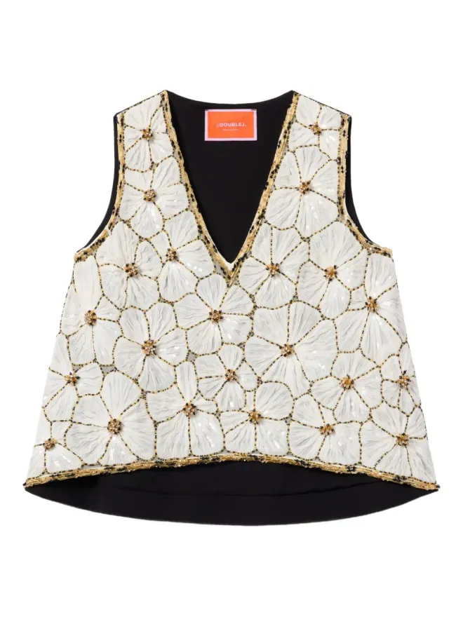 La DoubleJ La DoubleJ 花柄刺繍Vネックトップの商品画像