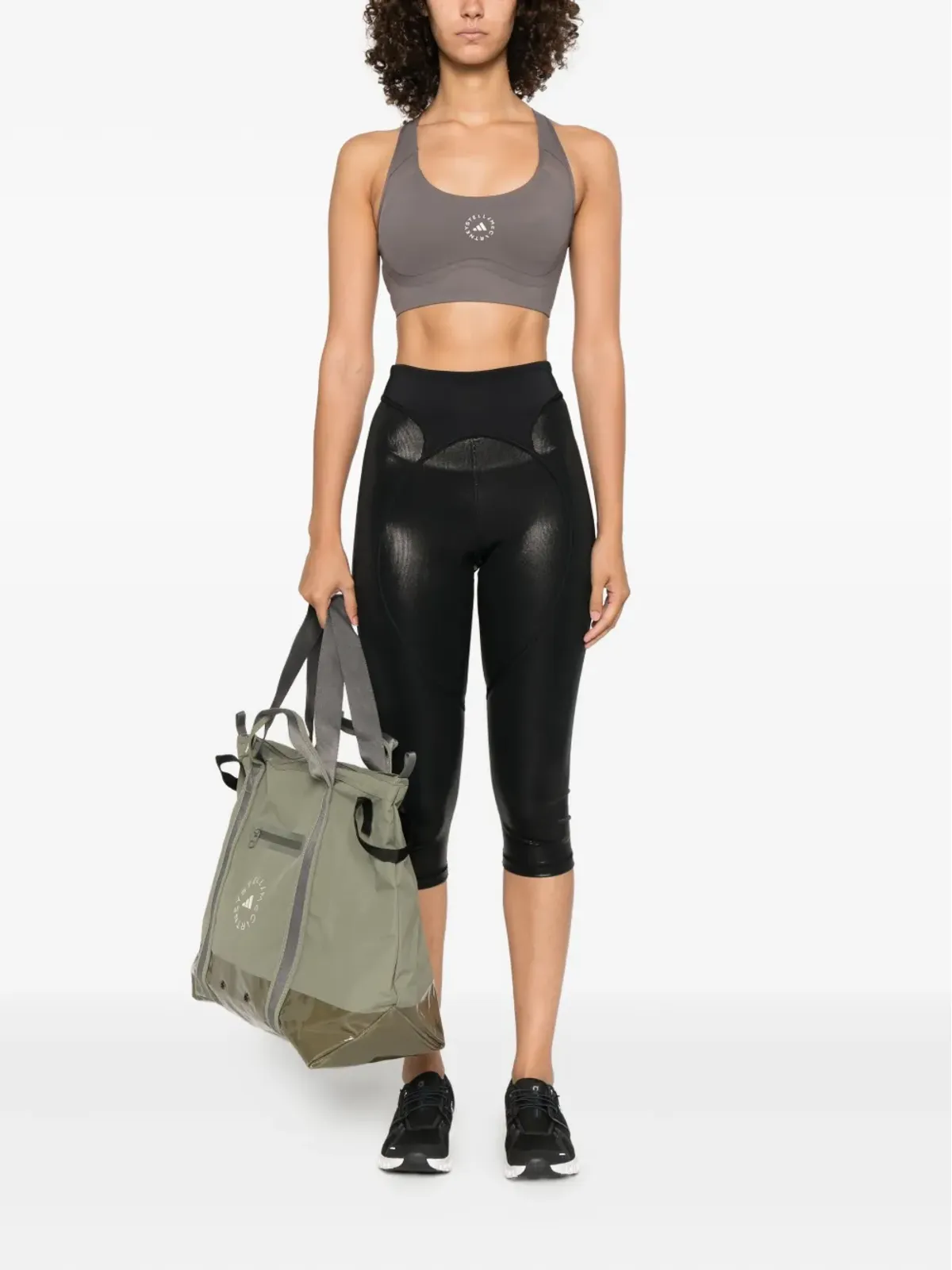 adidas by Stella McCartney ロゴプリント レーサーバック スポーツブラ - 画像2