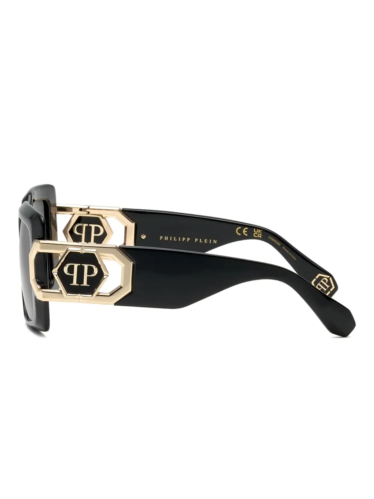 Philipp Plein Eyewear ロゴ装飾スクエアフレーム サングラス - 画像3