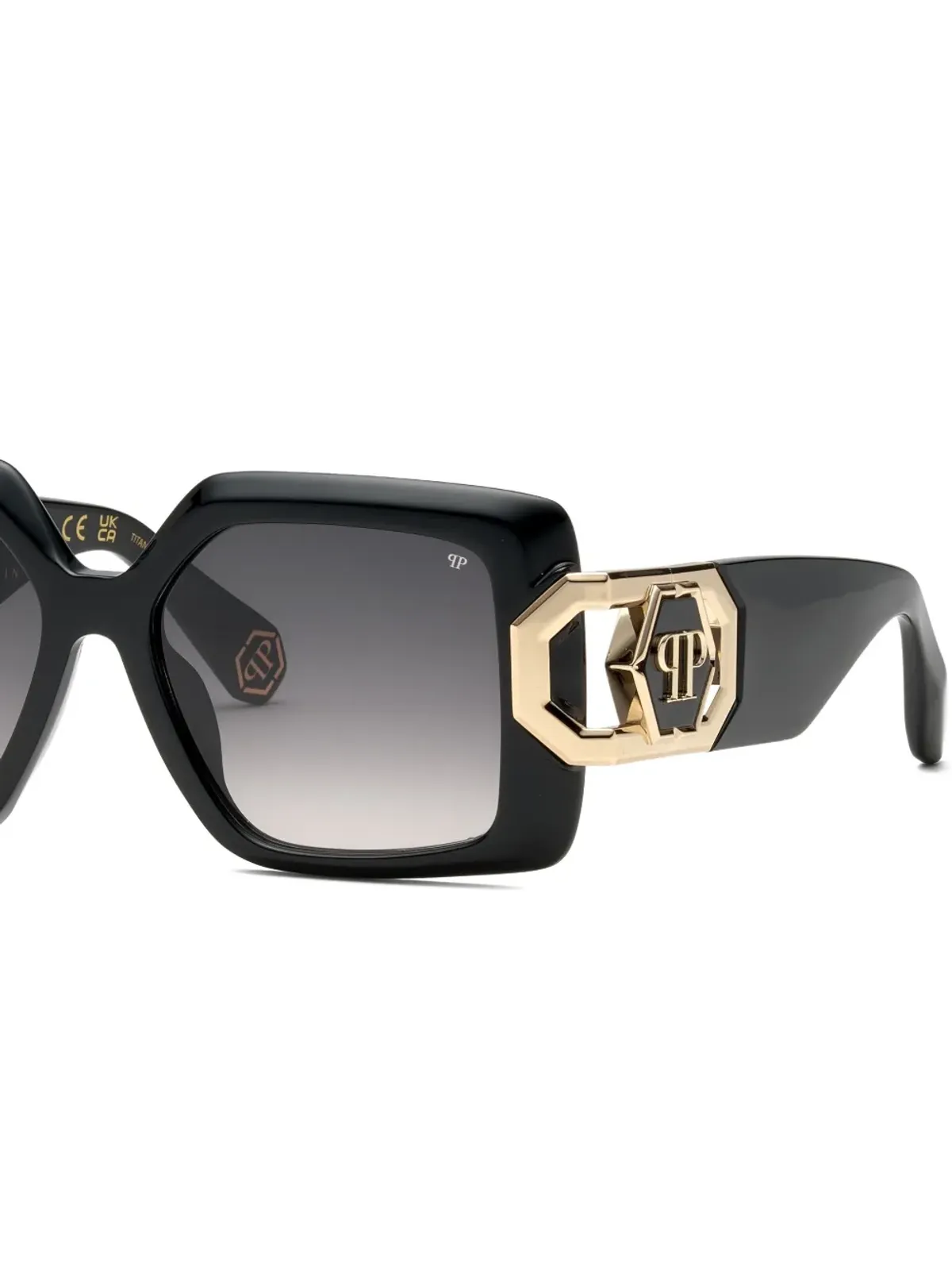 Philipp Plein Eyewear ロゴ装飾スクエアフレーム サングラス - 画像4