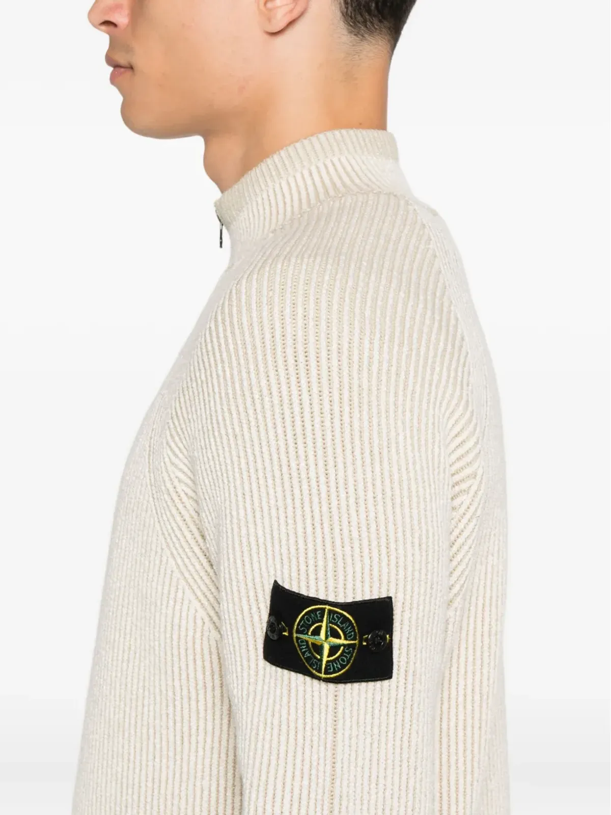 Stone Island リブ編みジップネックセーター - 画像5