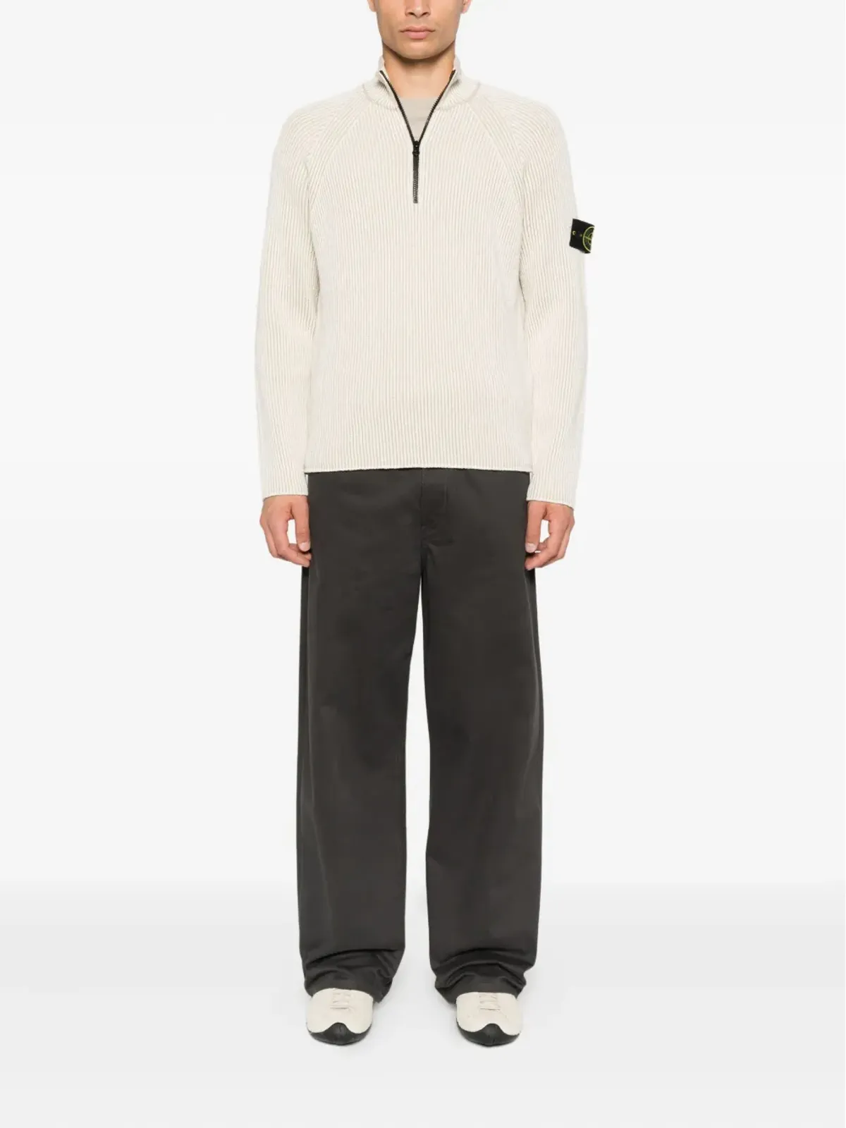 Stone Island リブ編みジップネックセーター - 画像2