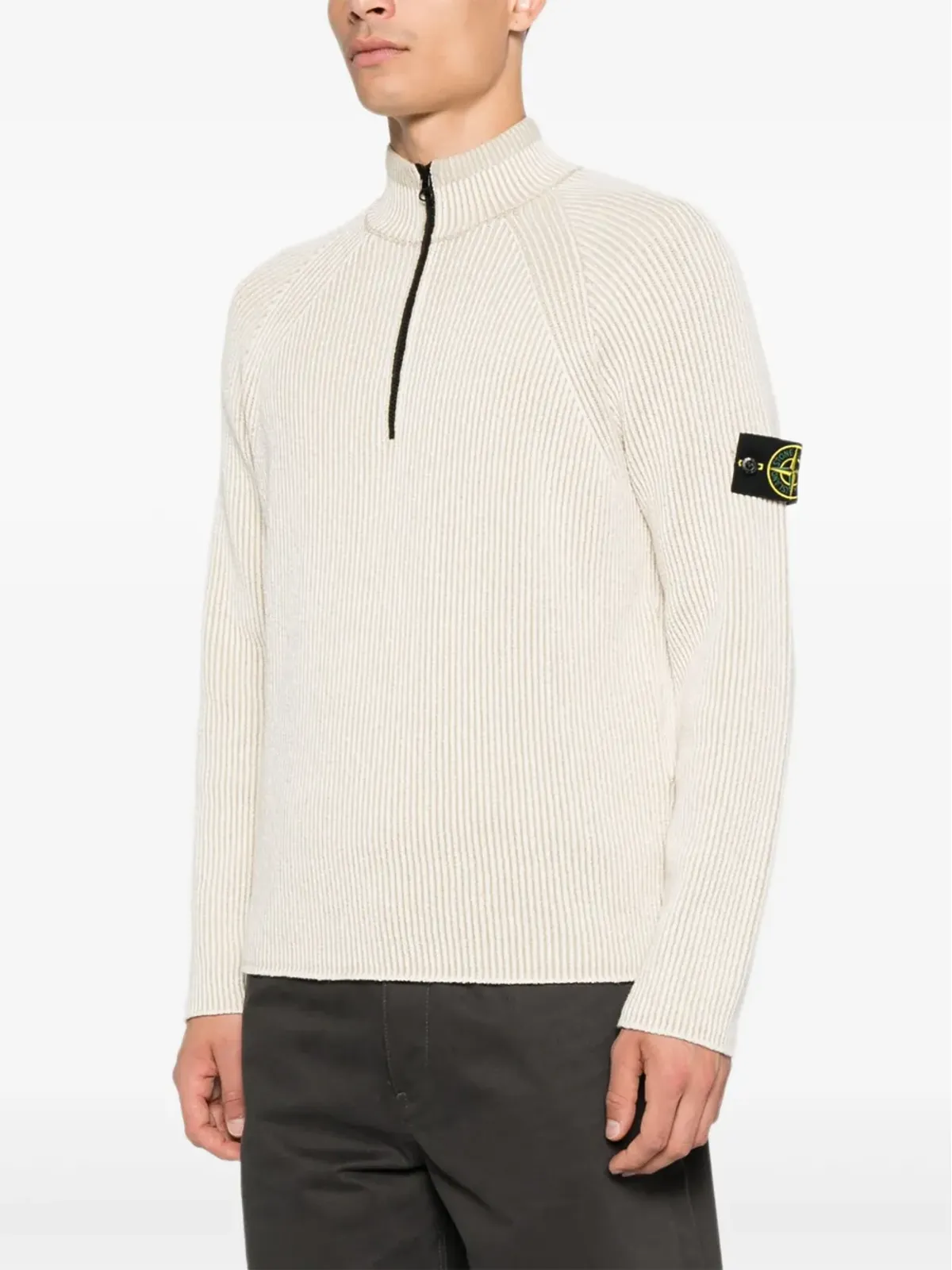 Stone Island リブ編みジップネックセーター - 画像3