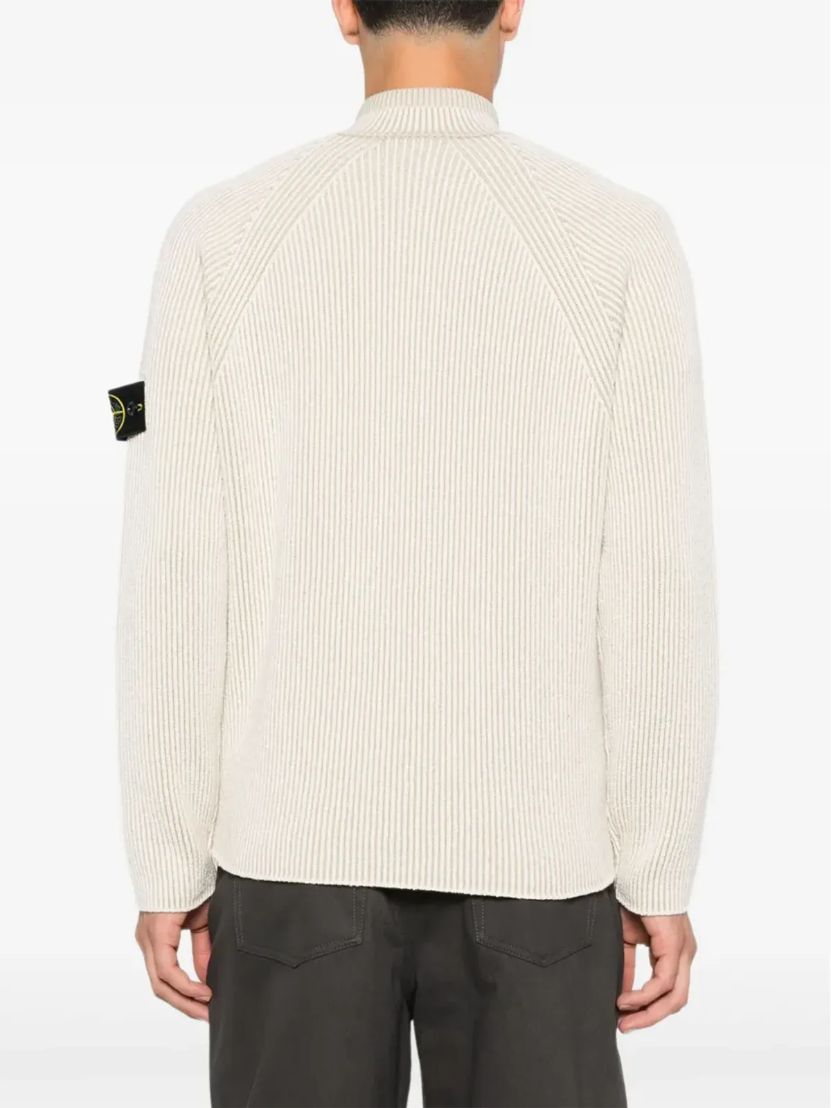 Stone Island リブ編みジップネックセーター - 画像4