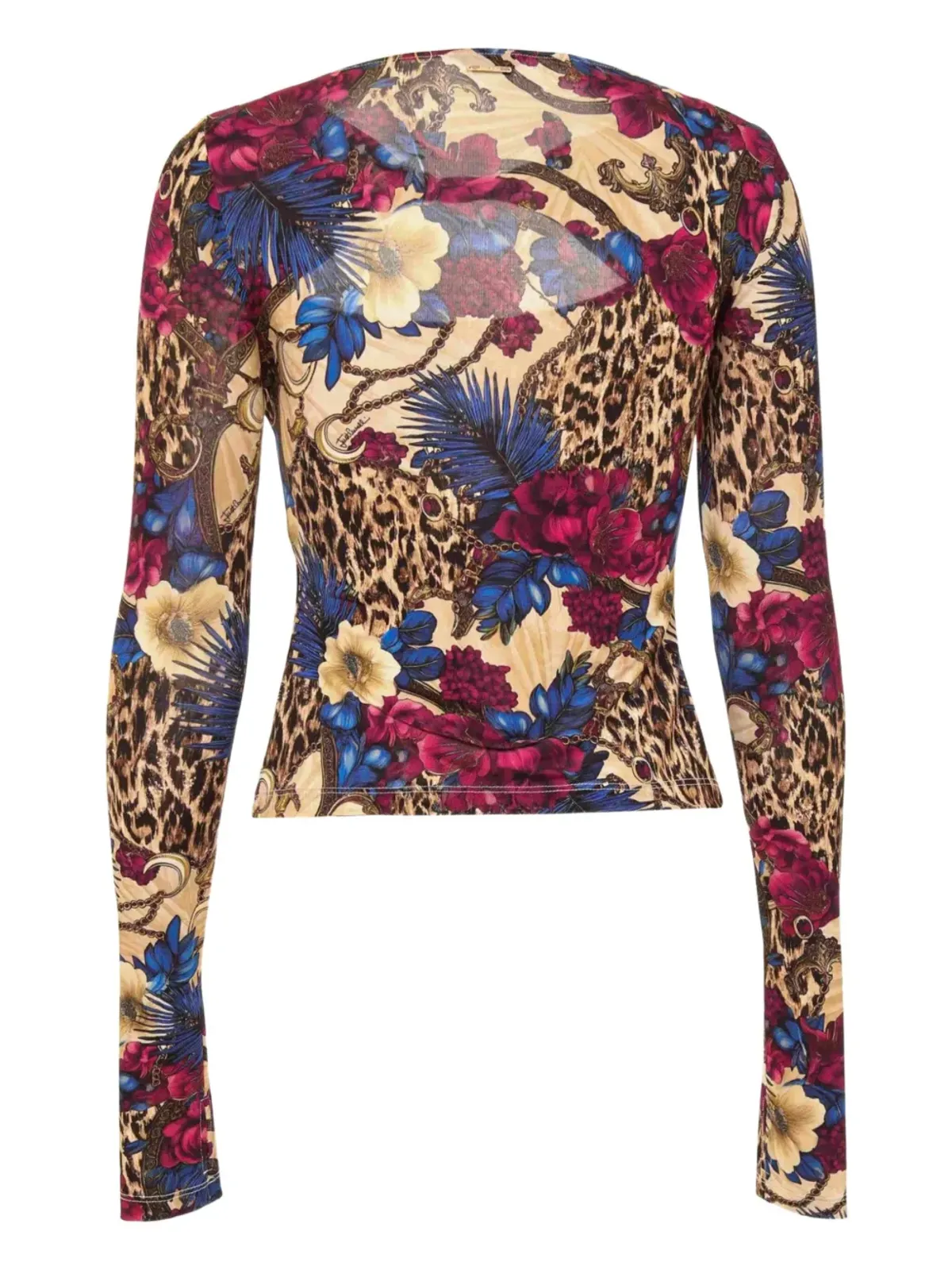 Just Cavalli ミックスプリント キーホール ブラウス - 画像2