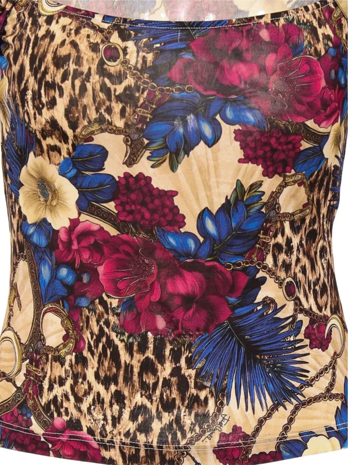Just Cavalli ミックスプリント キーホール ブラウス - 画像3
