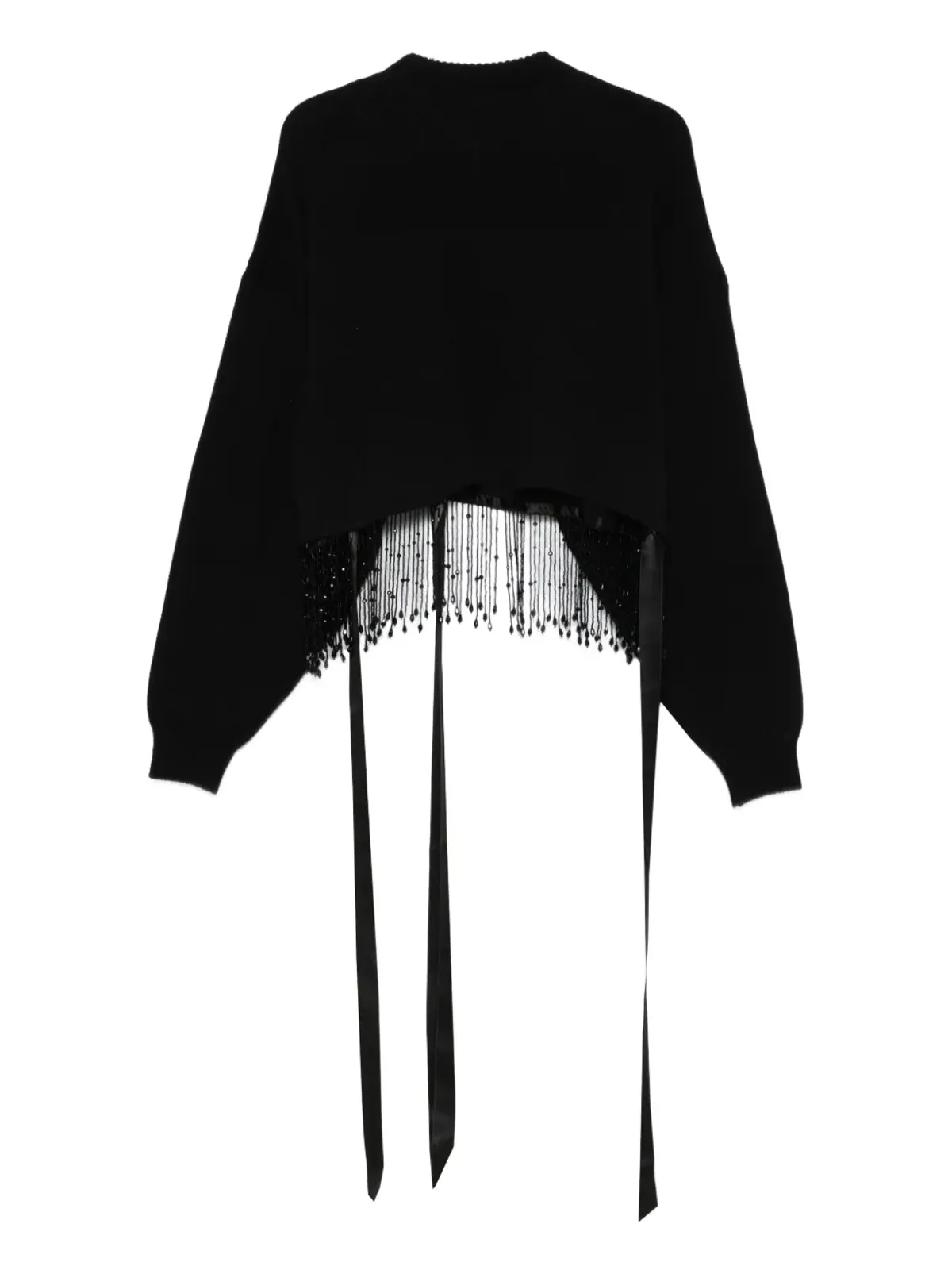 Alberta Ferretti ビーズ付きフリンジリボンディテール セーター - 画像2