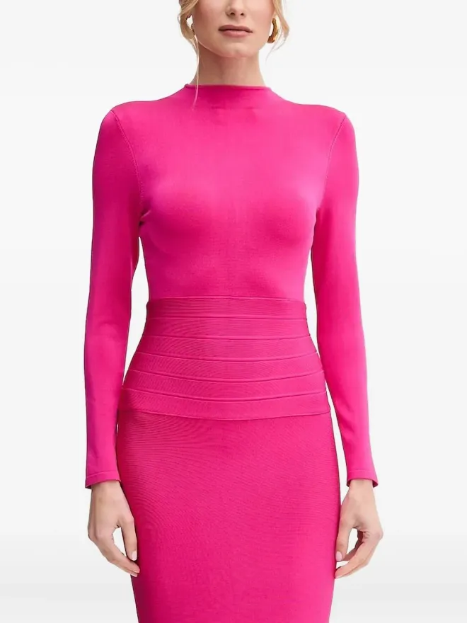 Herve Leger Hervé Léger フレヤ ロングスリーブ ミディドレスの商品画像