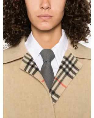 Burberry チェック柄裏地のベルト付きコート - サムネイル5