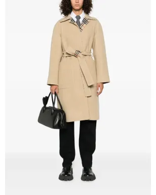 Burberry チェック柄裏地のベルト付きコート - サムネイル2