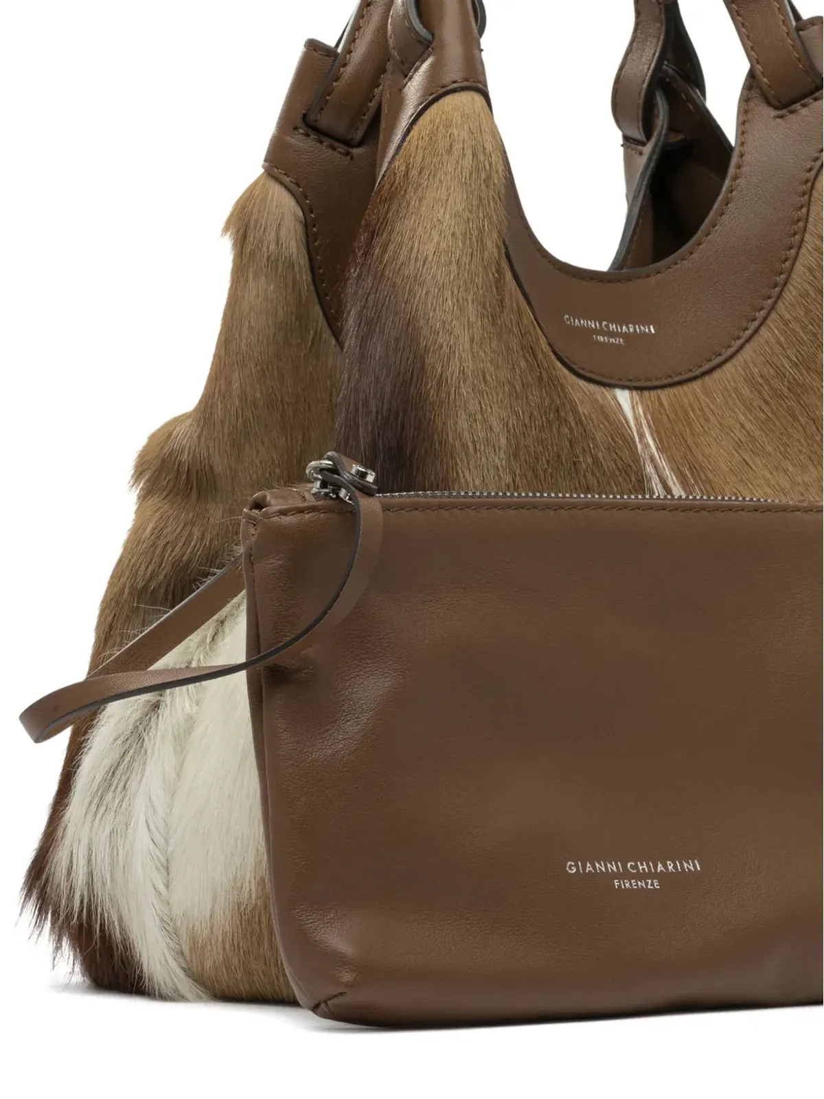 GIANNI CHIARINI Dua ヘアオンハイド レザー ショルダーバッグ - 画像4