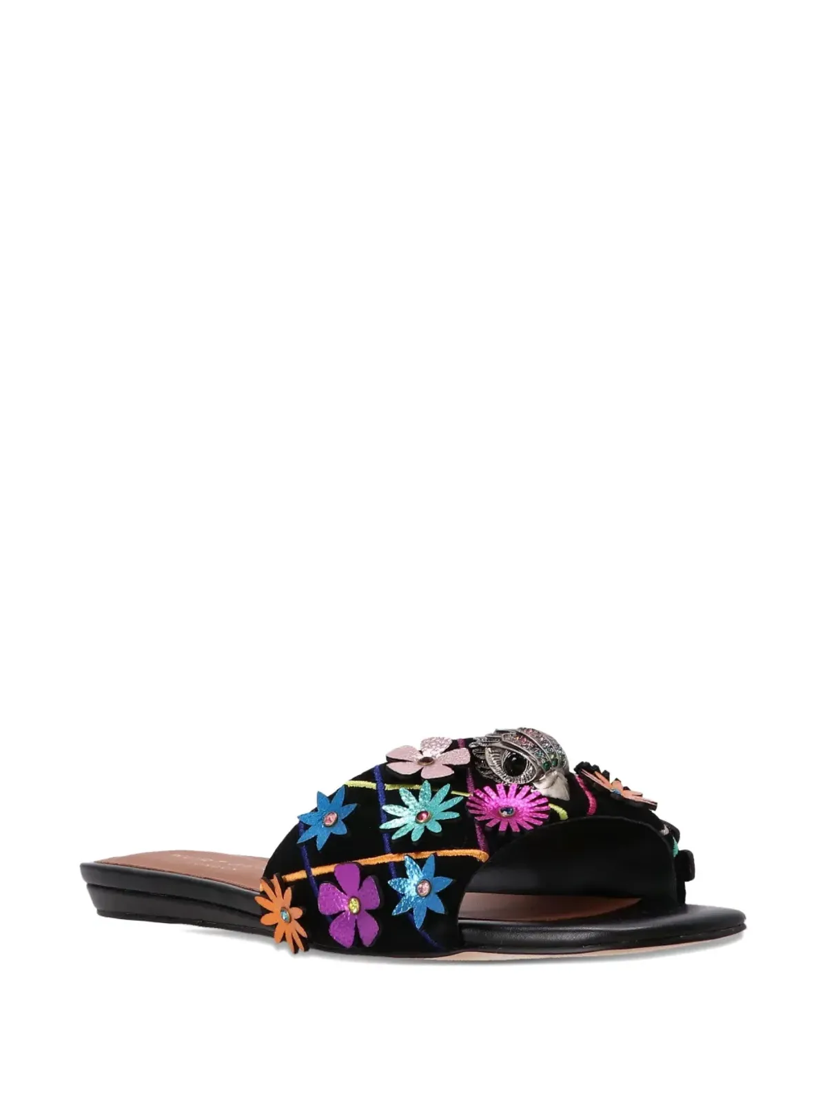 Kurt Geiger London 花モチーフのブラックサンダル - 画像2