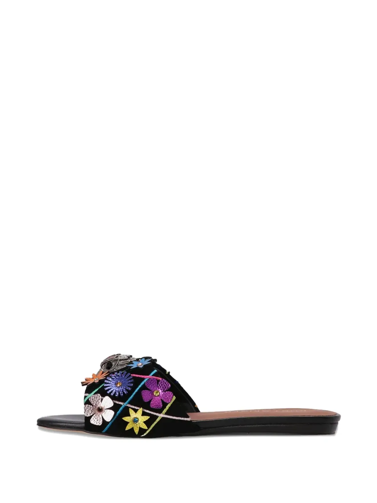 Kurt Geiger London 花モチーフのブラックサンダル - 画像4