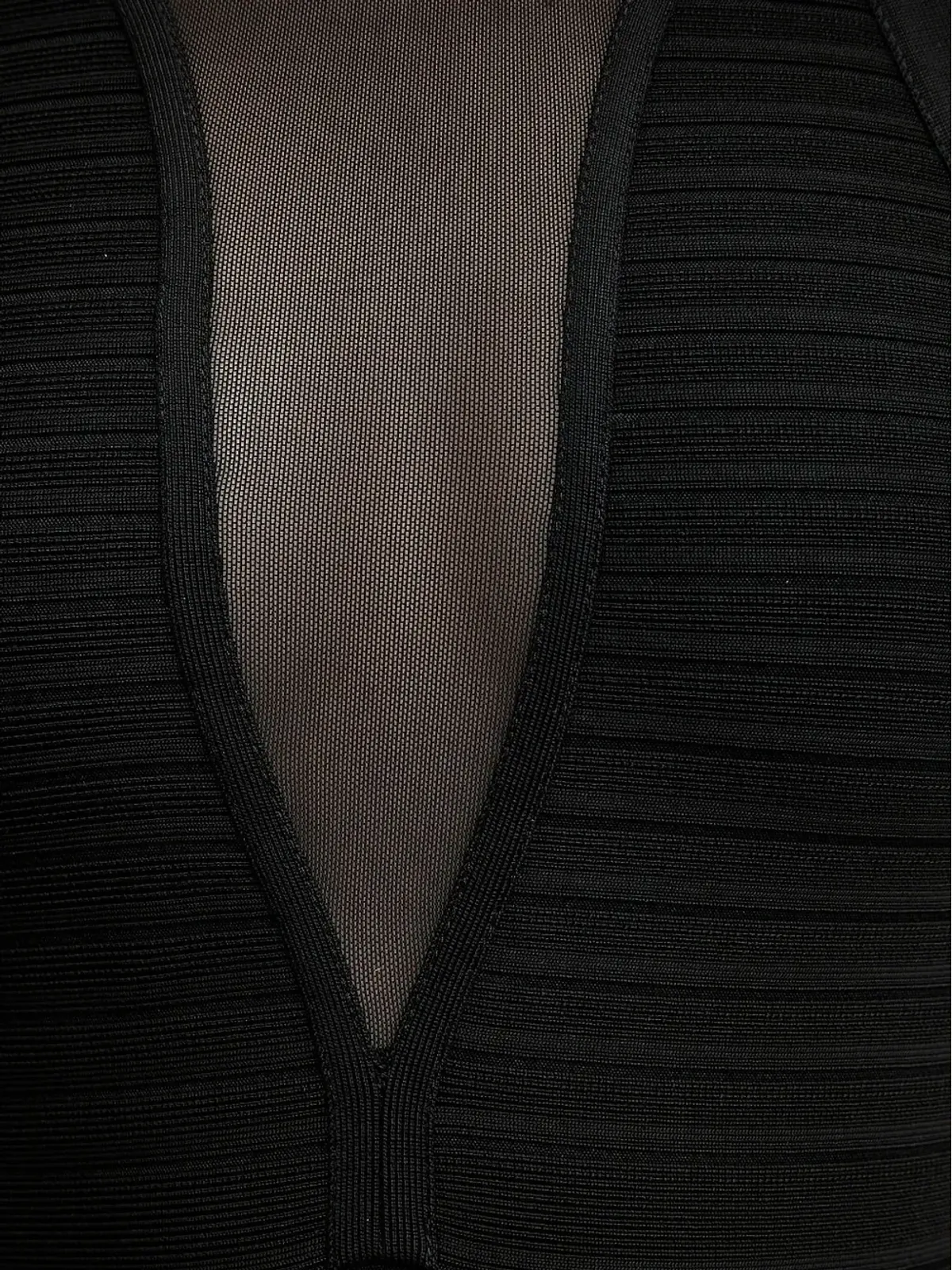 Hervé Léger ホルターネック メッシュインサート ミニドレス - ブラック - 画像5