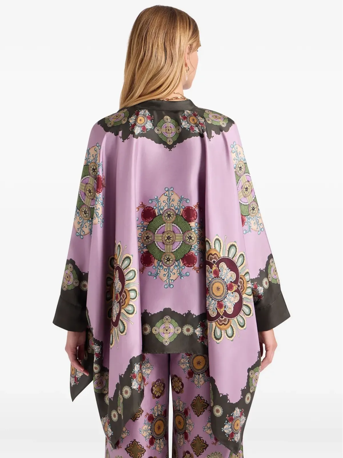 La DoubleJ Placée-print silk shirt - Pink - 画像3