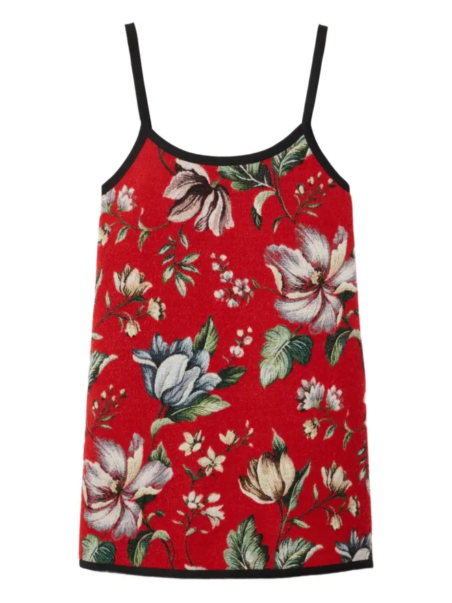La DoubleJ La DoubleJ 花柄ジャカードのスリップドレス - レッドの商品画像