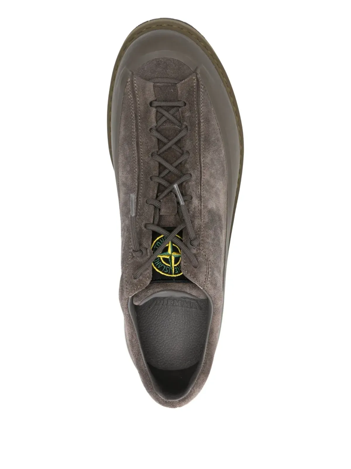 Stone Island レースアップスエードスニーカー - グリーン - 画像4