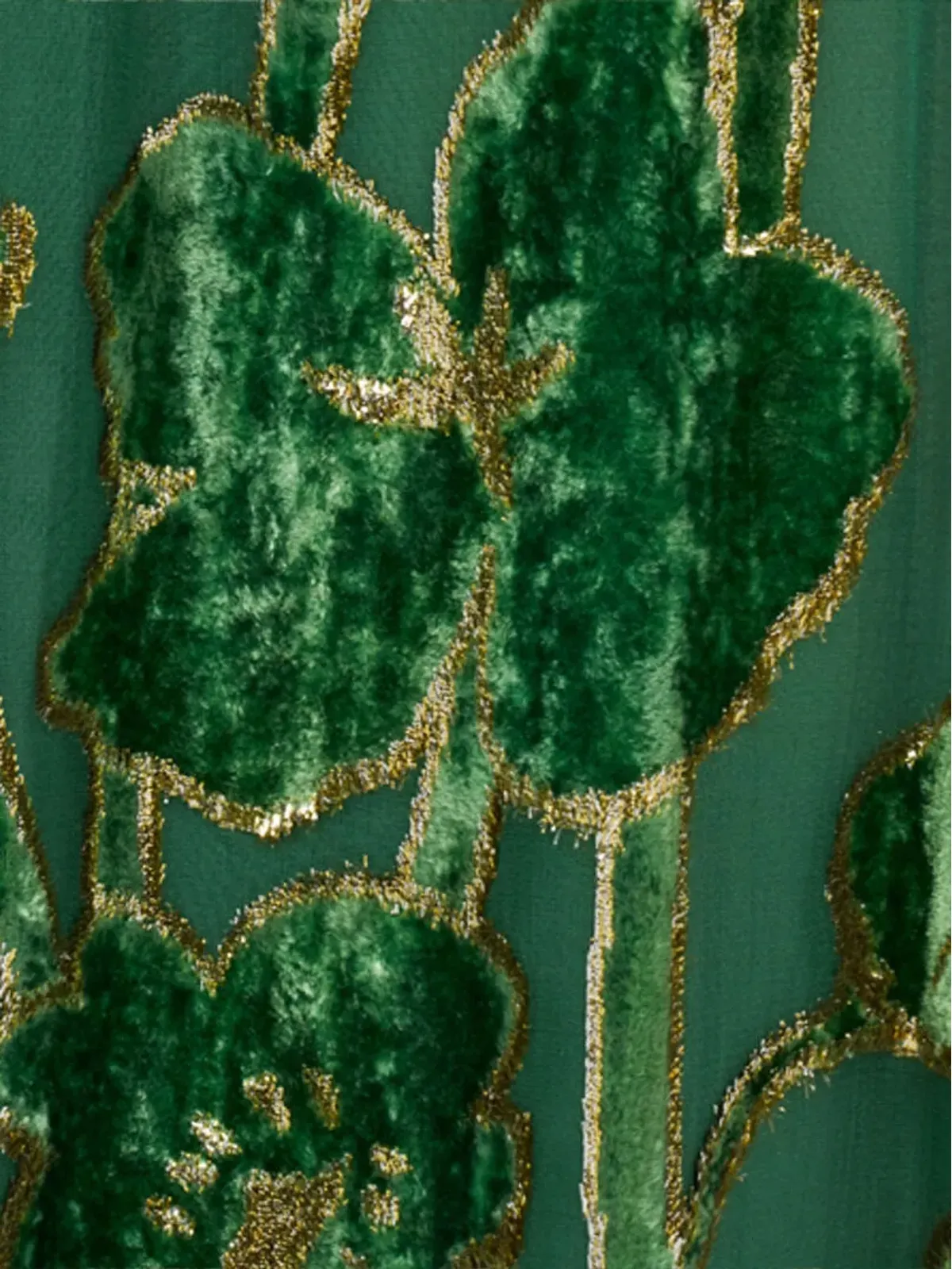 Roberto Cavalli velvet floral-print midi dress - Green - 画像5