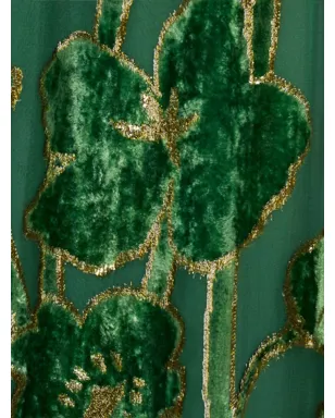 Roberto Cavalli velvet floral-print midi dress - Green - サムネイル5