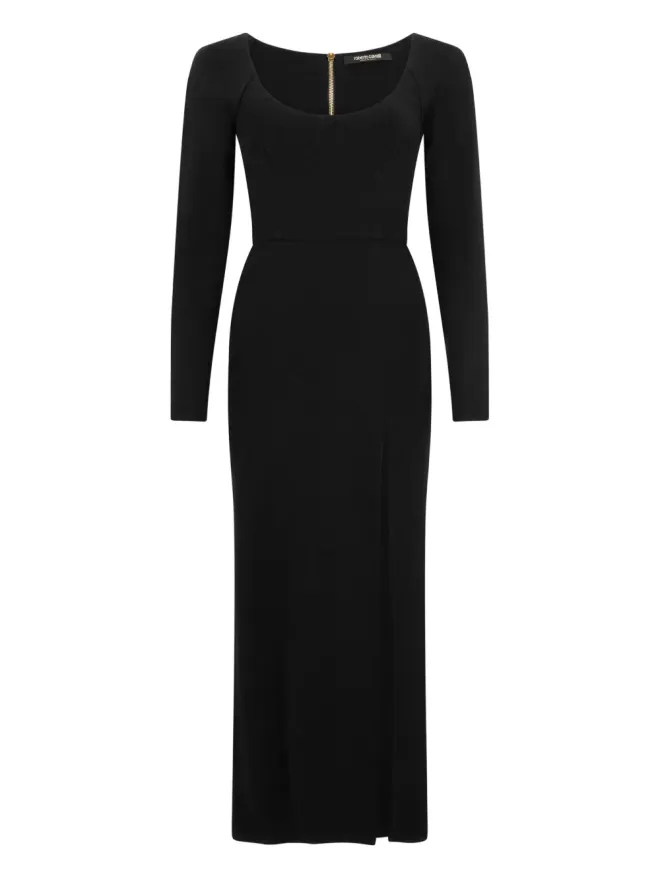 Roberto Cavalli Roberto Cavalli ロングスリーブスリットドレス（ブラック）の商品画像