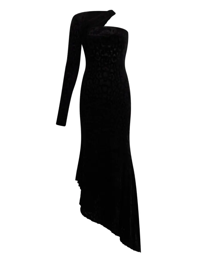 Roberto Cavalli Roberto Cavalli アシンメトリックベルベットドレスの商品画像